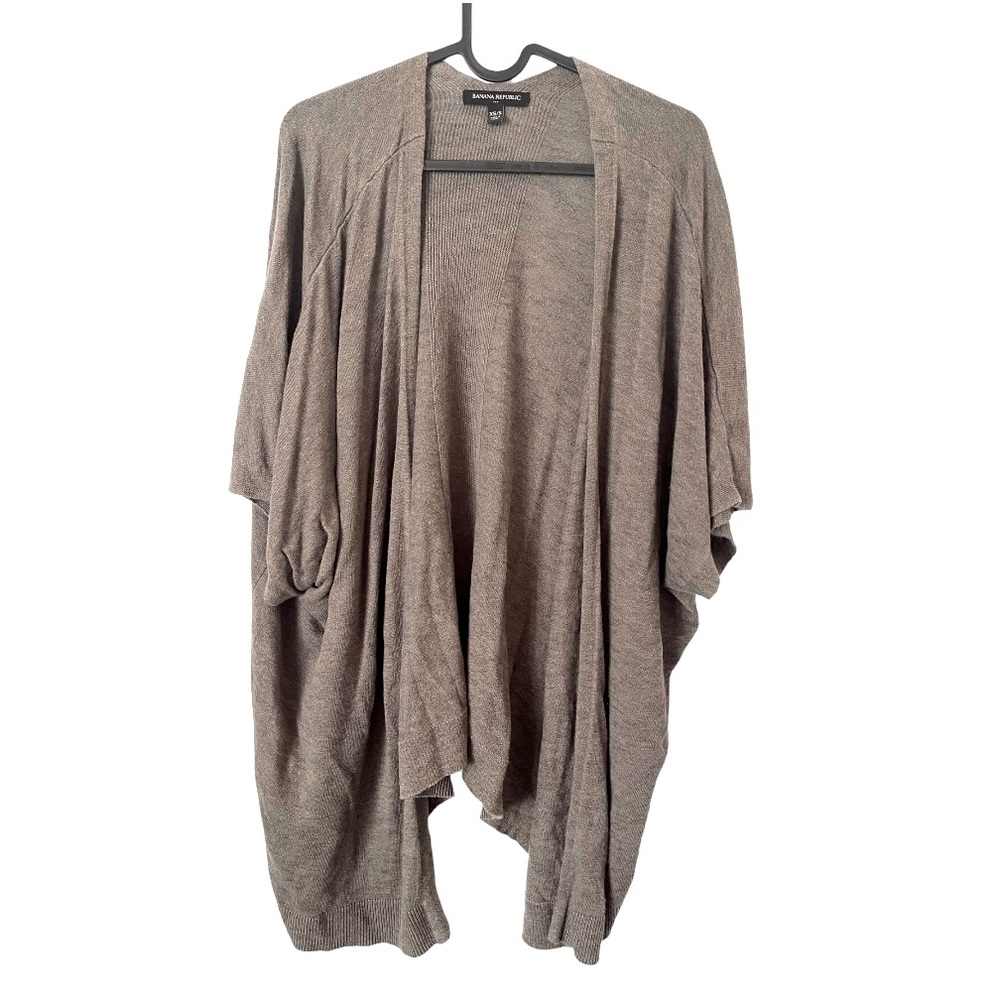 Banana Republic Grey Green Short Sleeve longline Cardigan Sweater XS